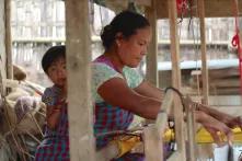 Dimasa weaver Maimu Bathari with her daughter Maismaidi