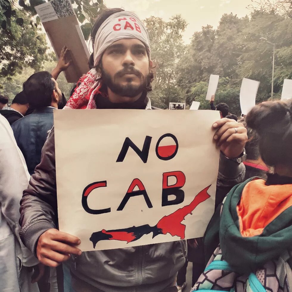 Locals in New Delhi protest against CAA CAB NRC Locals in New Delhi protest against CAA CAB NRC