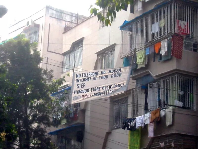 Internet at your Door step though fibre optic cable" Seen in Kolkata, India