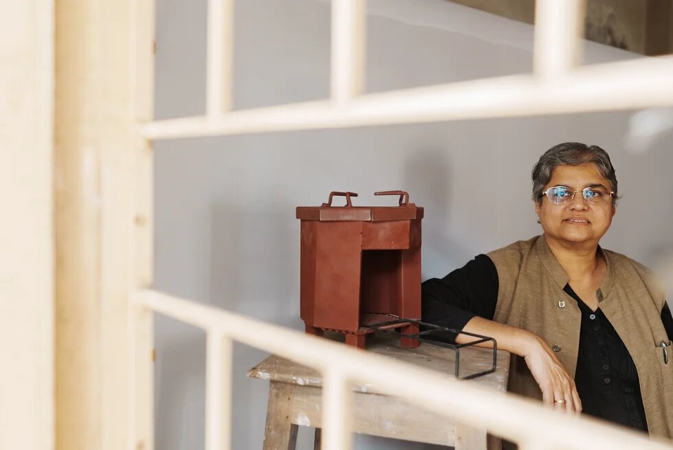 Priyadarshani Karve with cooking stove