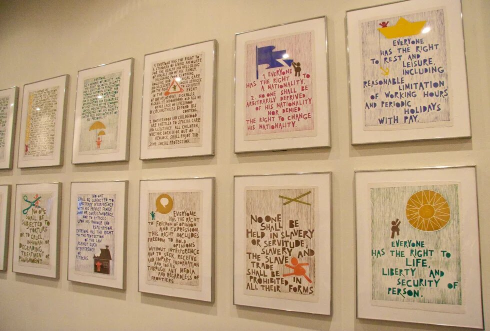 Universal Declaration of Human Rights wall at the UN