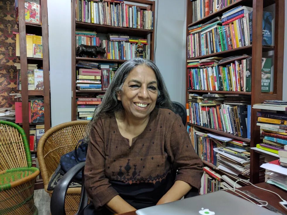Urvashi Butalia at her Zubaan office